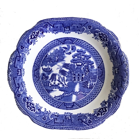ANTIQUE WEDGWOOD & CO. ENGLAND WILLOW BLUE PATTERN PORCELAIN PLATE - Picture 1 of 3